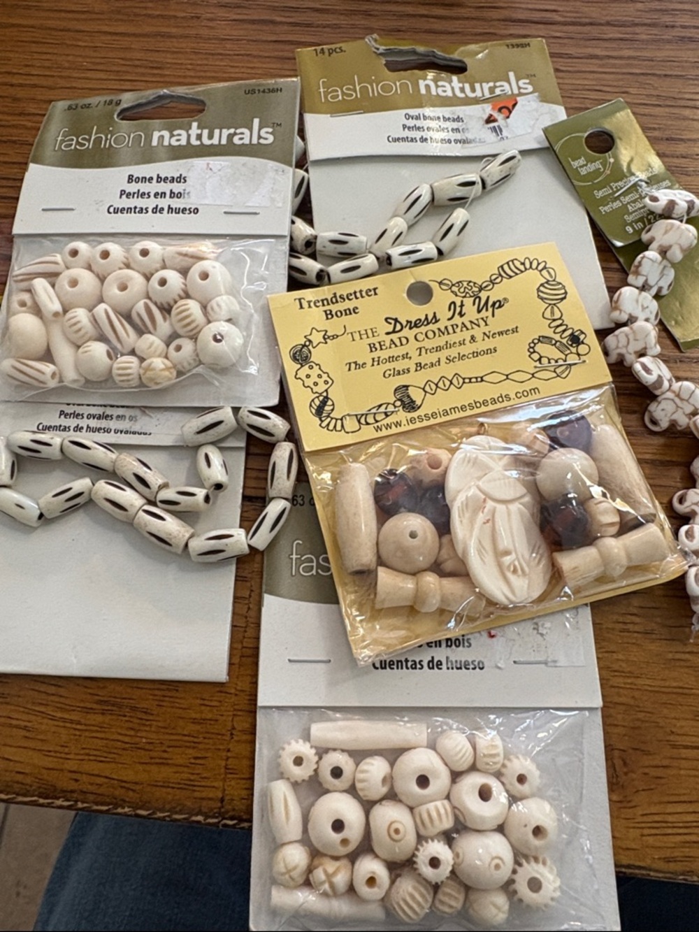 Bone Beads Mix – Natural Cream Bead Set